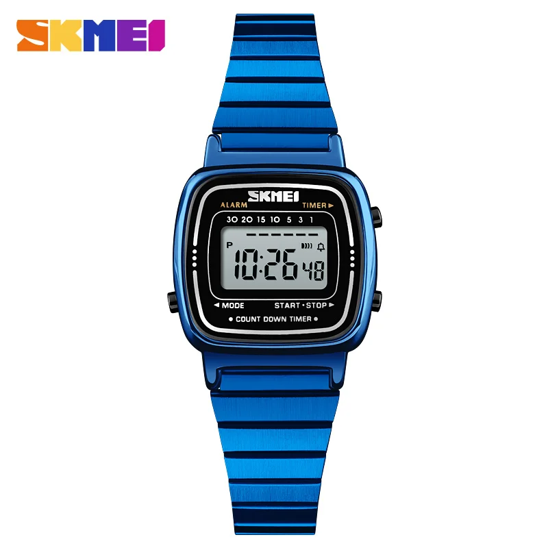 

SKMEI Luxury Brand Women Watches Simple LED Digital Ladies Wrist Watches Clock Waterproof Stainless Steel Bracelet Watch Women, N/a