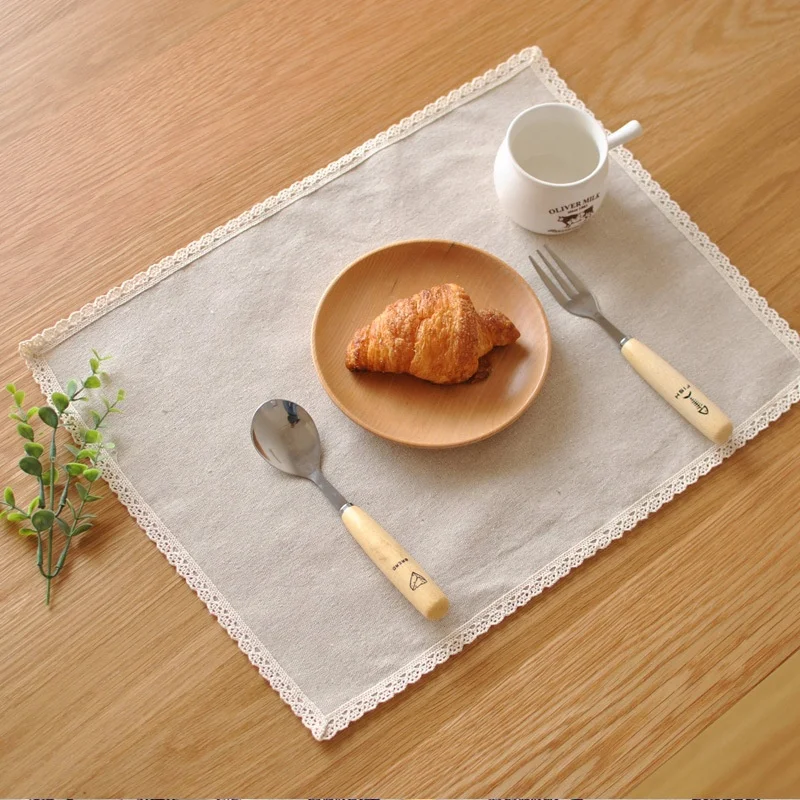 

cotton linen embroidery placemat, Customized color