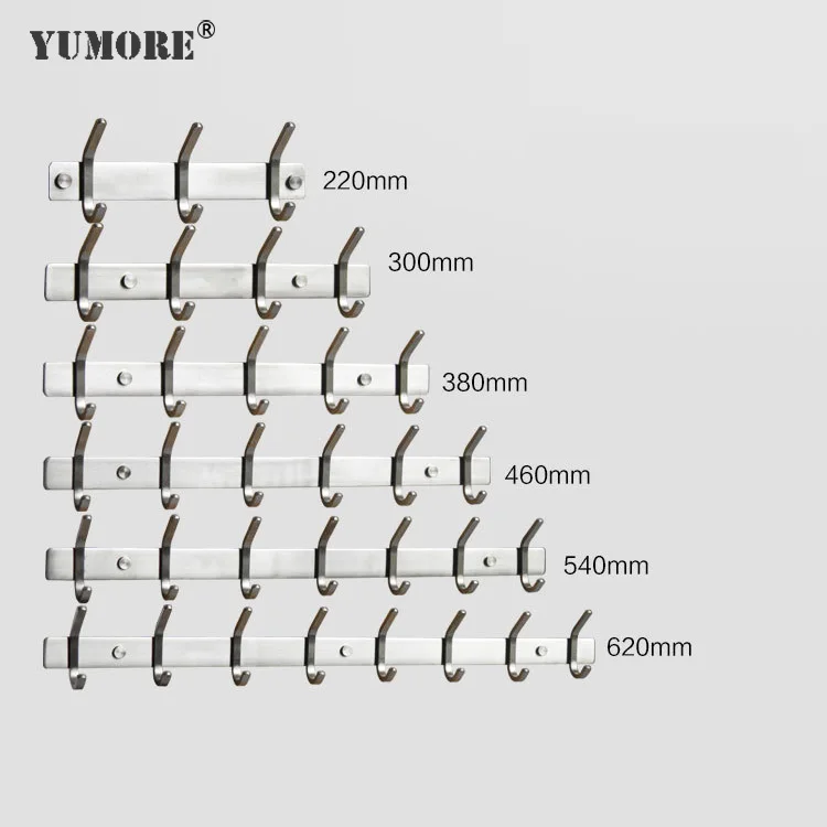 

Guangzhou Manufacturer Towel Up Clothing Store Stainless Steel Brushed Nickel Coat Hook Rack