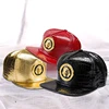 Luxury High Quality Custom Label Faux Python Snakeskin Snake Skin PU Leather Snapback Hats Cap