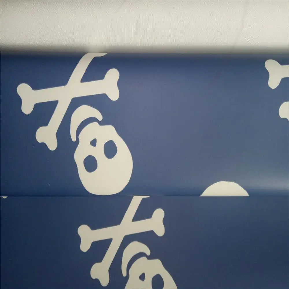 
New Skullcandy design blue color 100%Polyester Tear-Resistant and waterproof Release Paper woven fabric 