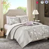 Home textile polyester flower personalized printed bedding set quilted embroidery microfiber bedspread coverlet