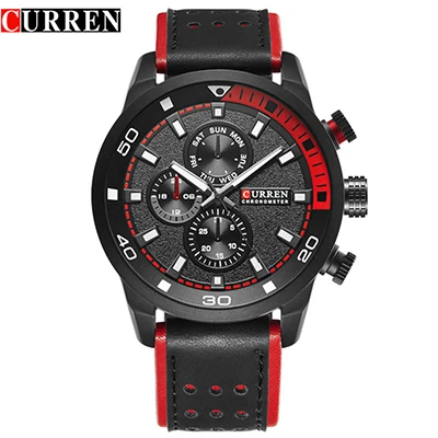 

CURREN brand top new fashion casual quartz wrist watch men leather relojes strap round Quartz Water Resistant 8250