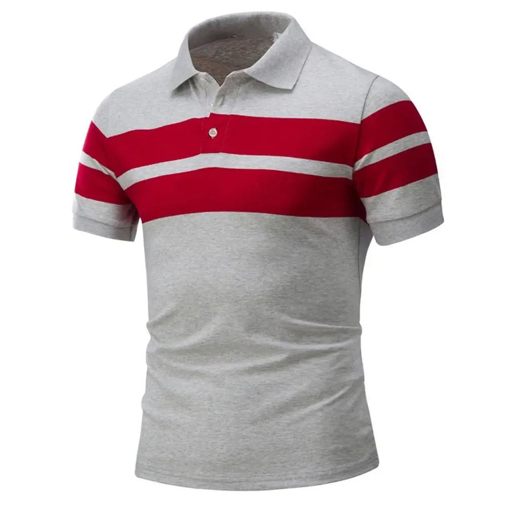 

Polo Shirt Men Quick Drying 2019 Breathable Summer Casual Stripe Turn Down Collar Shirt Short Sleeve Tee Top, Accept custom made color