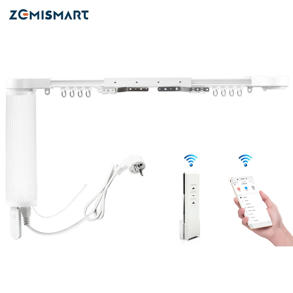 

Zemismart Smart Home Tuya Smart Life APP Alexa Echo Google Home Control Electric Curtain Motor with Rail