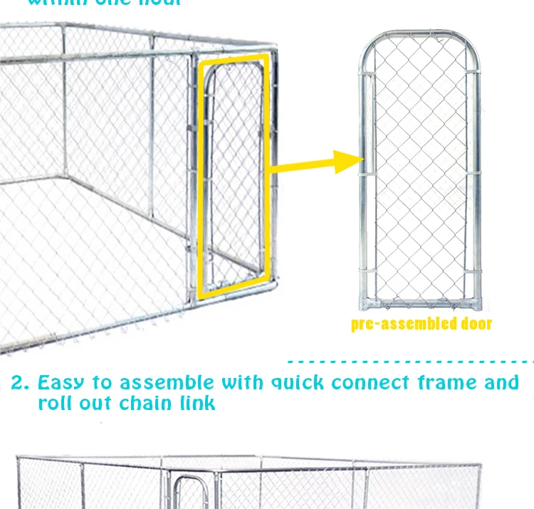 Cheap large chain link dog box kennel chain link dog run