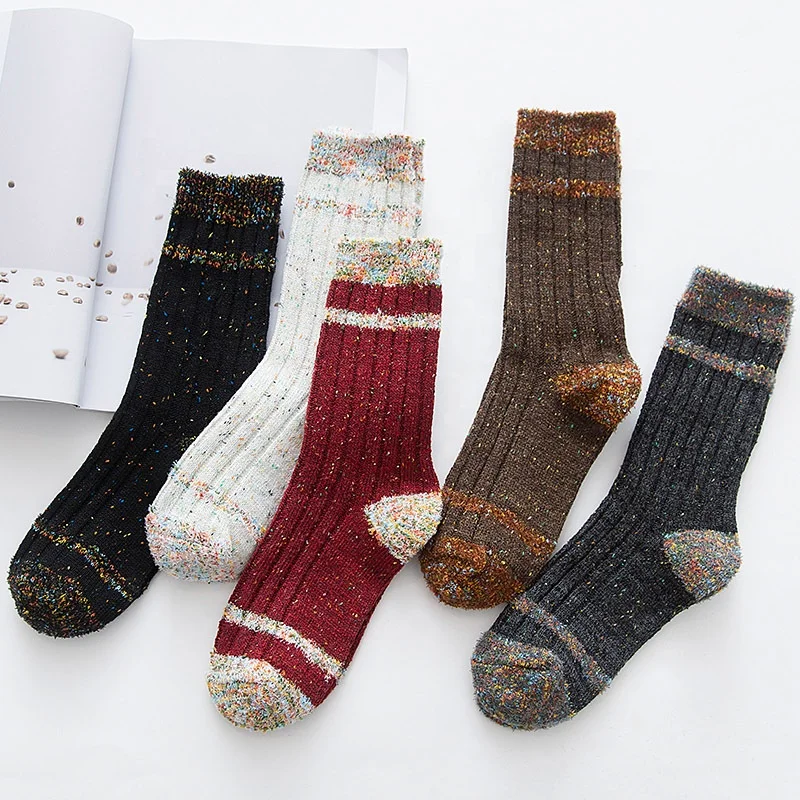 

100% Cotton Winter Warm Custom Women Crew Socks, Customized