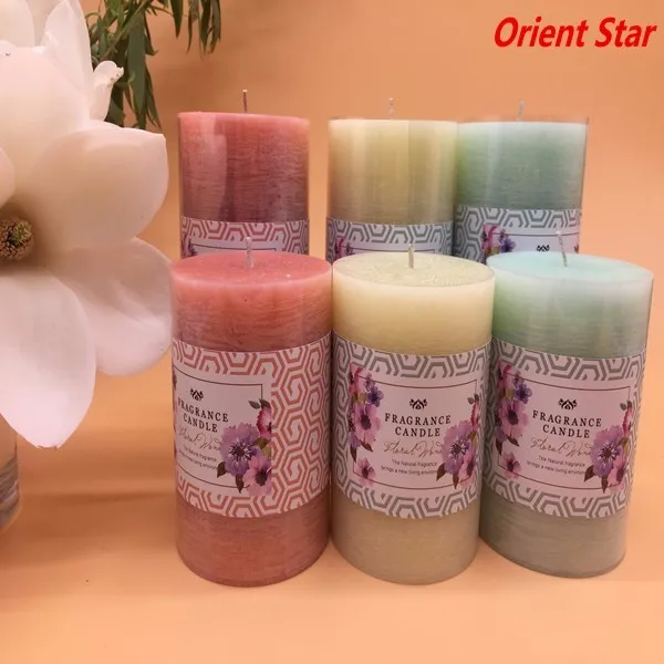 Aroma Colored Fluted Pillar Candle Wholesale /scented Flute Lighting