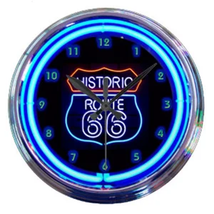 Image of 12V neon light led light modern room decor man cave decor wall art home clock 3d wall clock
