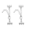 Copper-inlaid zircon-plated white gold with lobster clasp link clasp