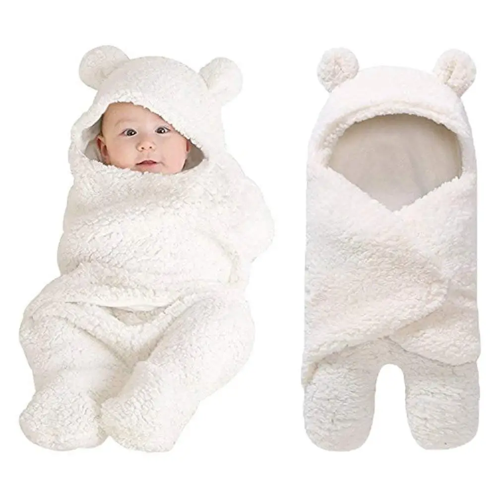 

Newborn Baby Boys Girls Cute Cotton Plush Sleeping Bag Receiving Blanket Sleeping Wrap Swaddle