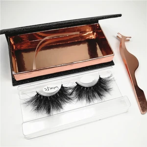 Private Label Fluffy Mink Lashes 25 mm Eyelashes Long 3d Mink Eyelashes