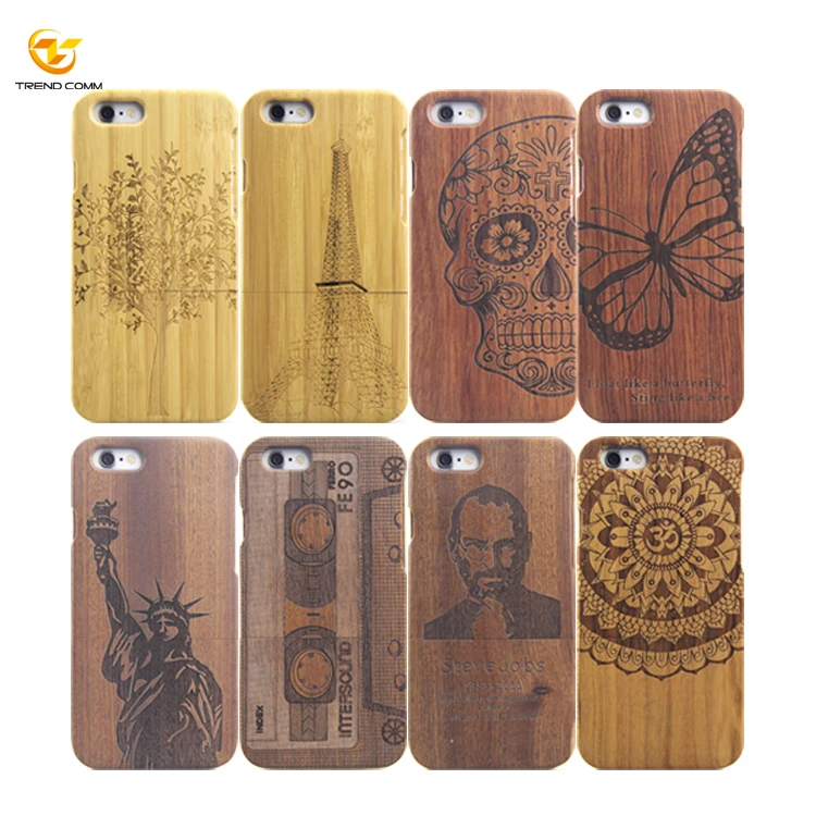 

100% Original Bamboo Phone Case Laser/ Print Carving Wood Cover For iPhone 6-12 Pro Max