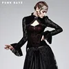 Y-562 Sexy Gothic Flocking Black Long Lace Ladies Dress Coats