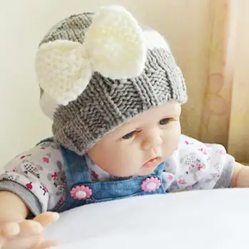かぎ針編みの新生児帽子赤ちゃんの女の子の弓ストライプ帽子用ベビー病院衣装アクセサリー Buy ベビー帽子 子供帽子 キッズヘアバンド Product On Alibaba Com