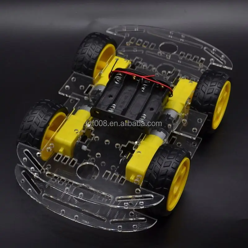 Kit De Coche Inteligente 4Wd Kits De Chasis De Autos Smart Robot con Codificador