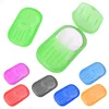 Free gift new samples children care travelling customized smart scented toilet plastic compact box hand dissolving paper soap
