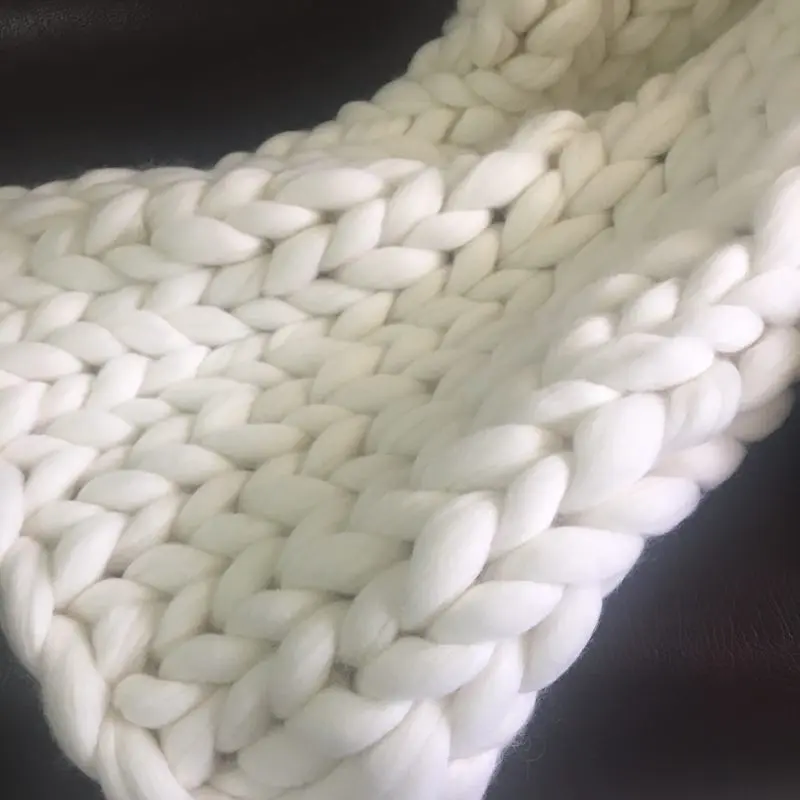 100 Wool Blanket Super Soft Australian Merino Wool Chunky Knit Blanket