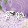 Egypt style stainless steel ankh stud earrings jewelry in bulk