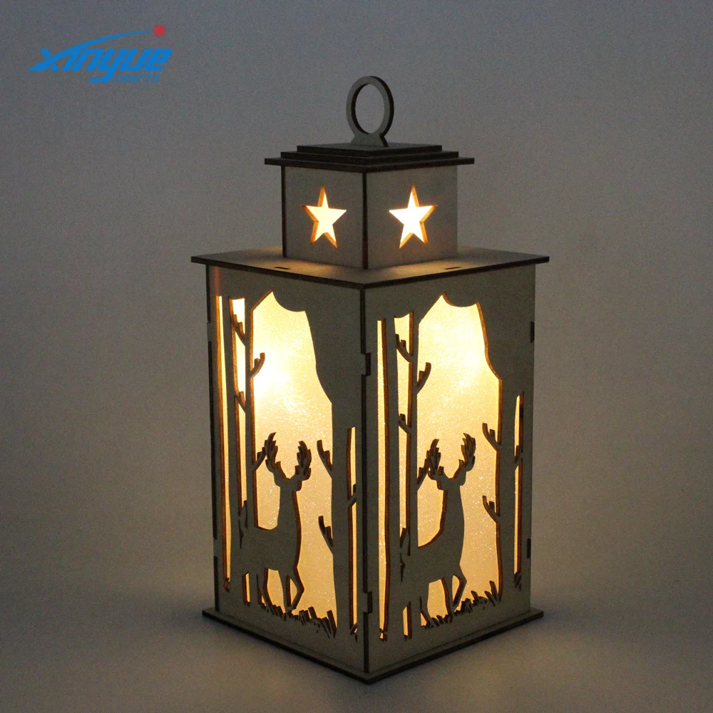Wooden Light Box Lantern Decoration Wooden Christmas Gift Light