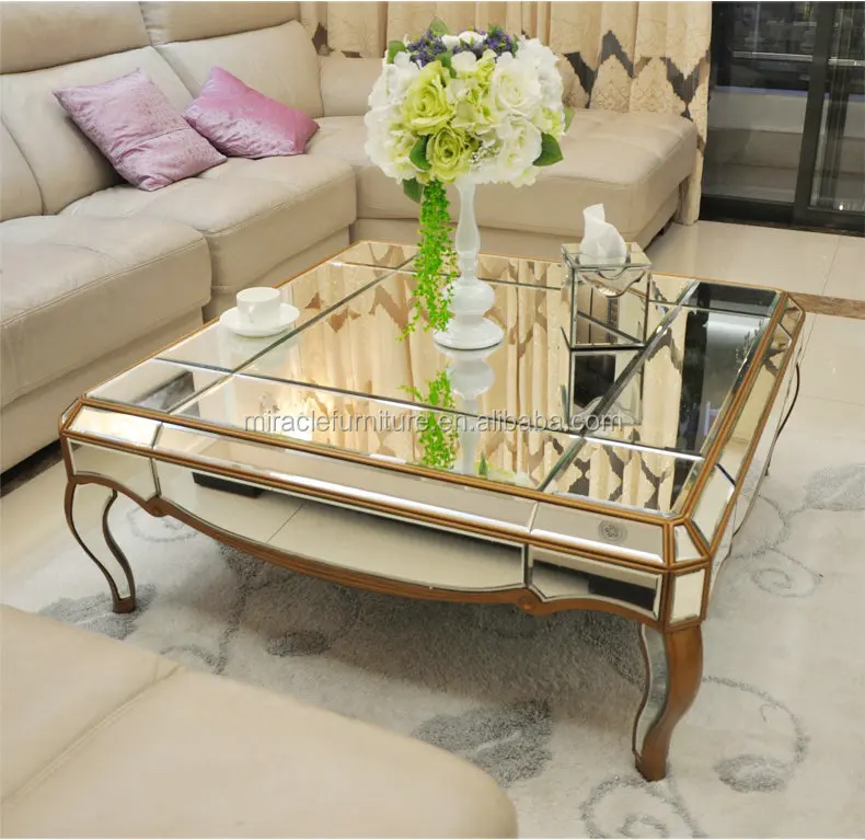 low mirrored coffee table