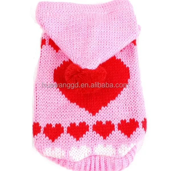 Free Knitting Dog Sweater Patterns Hand Knitting Patterns Dog Sweaters Pink Hooded Sweater Pattern With Hearts Buy Free Knitting Dog Sweater