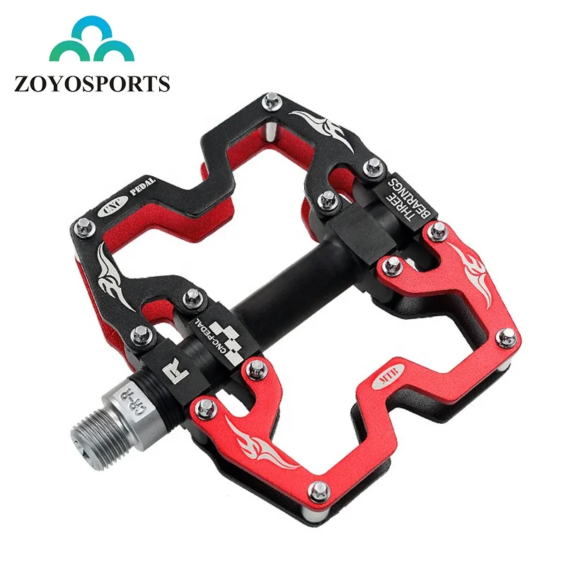 

ZOYOSPORTS Bike Pedal CNC Aluminum Body Cr-Mo Machined 9/16" Screw Thread Spindle, Three Pcs Ultra Sealed Bearing Bicycle Pedal, Black or as your request