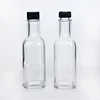 New Designed 8oz 250ml Square Glass Sauce Bottle With Reducer And Black Cap For Ketchup Hot Sauce Pepper Sauce