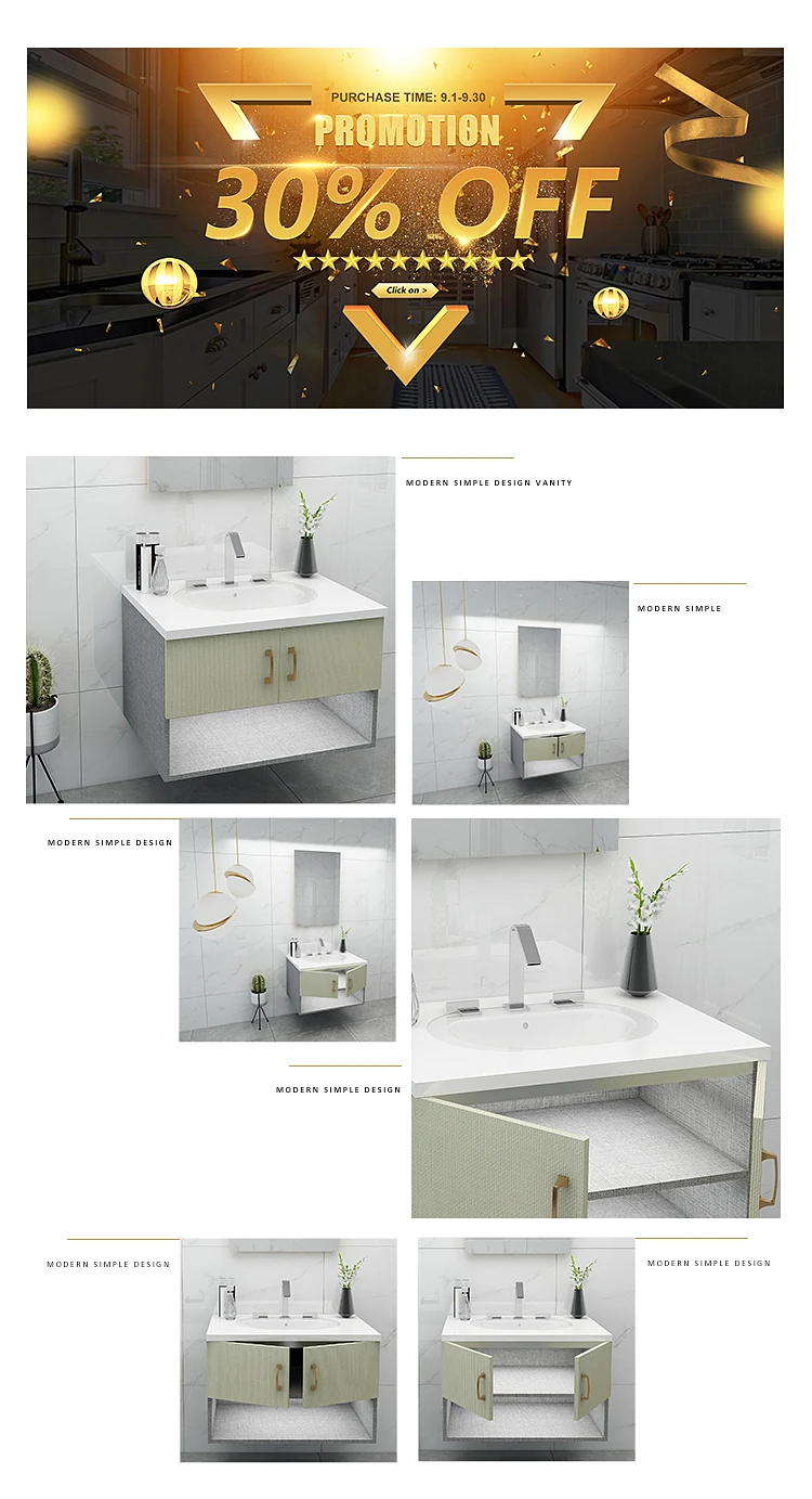 Modern bathroom vanity  Australian standard wood grain readymade  vanity units bathroom