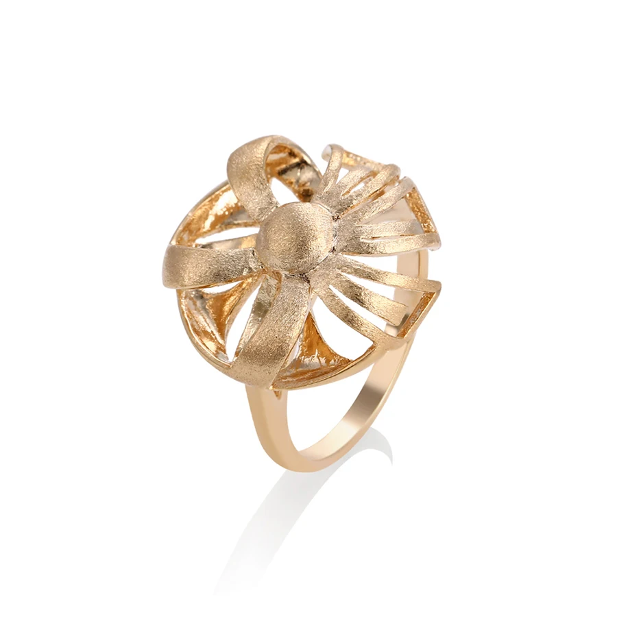 

12927 New design fine ladies jewelry flower shaped simple design gold plated copper finger ring