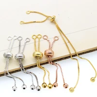 

Wholesale 925 sterling silver accessory adjusting extra chain with fixed wheel bead for bracelet and necklace making