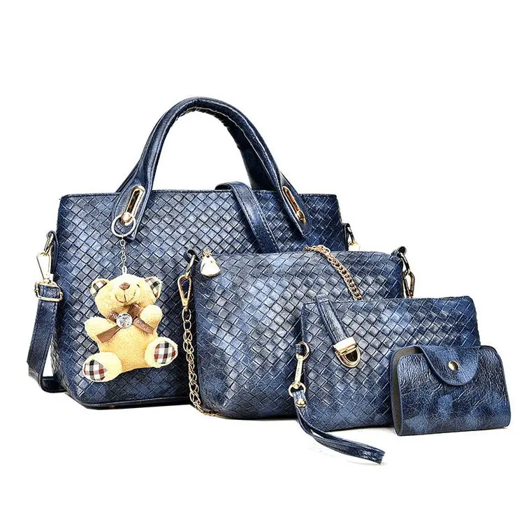 

Sac A Main Femme Cuir Weave Pattern Ladies Clutch Bag PU Leather Woman Set Handbag