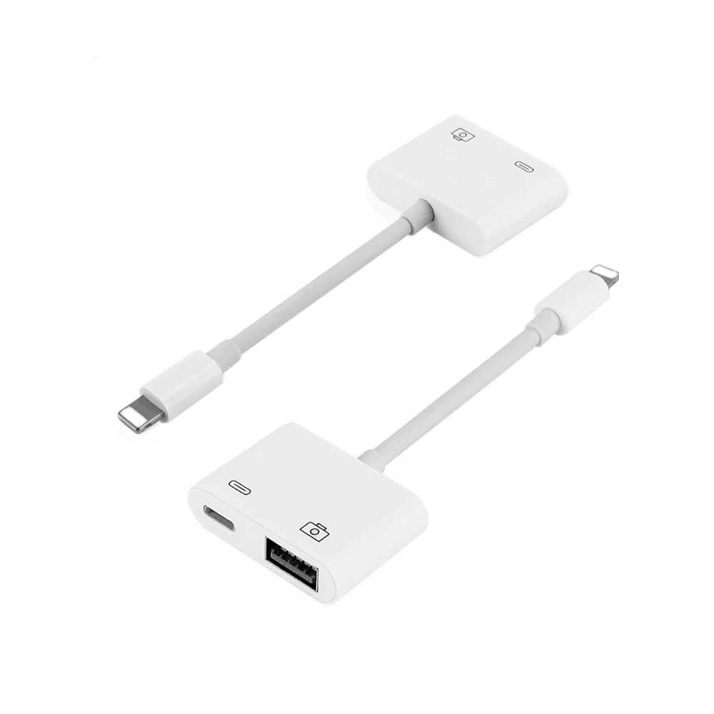 

Hot in Amazon 2 in1 OTG USB 3.0 Camera Reader Cable Adapter and Charging for iPhone, White