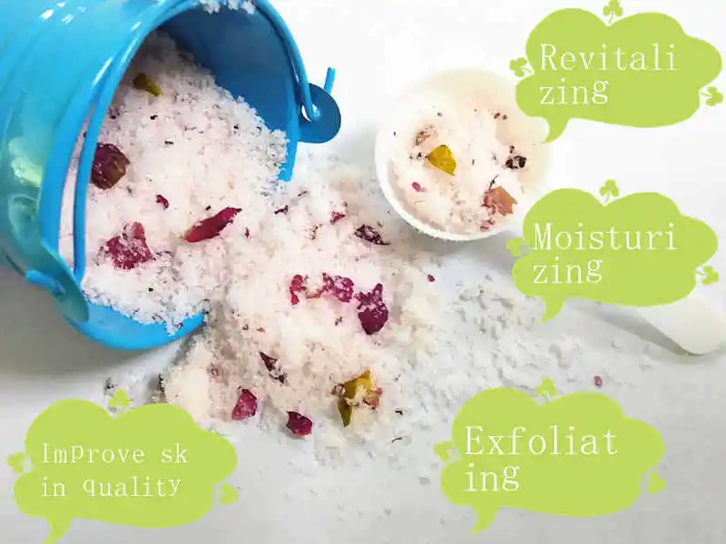 
epsom salt riching essential oil petal for taking bath 