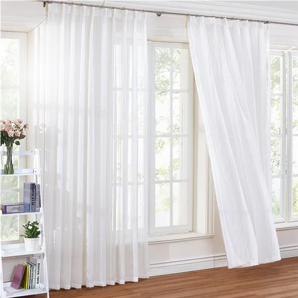 Decoration Ready Custom Made Curtain Drapes Nice Looking White Sheer S ...