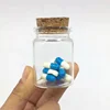 Wood cork top 35ml 1oz Clear Borosilicate Tablet Pill Medicine pharmaceutical Pill capsules wishing floating glass bottles