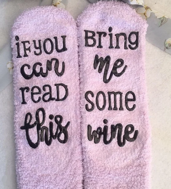 

Winter Warm Fortnite socks Mothers Day Gifts If You Can Read This Socks Bring Me Some Wine Cupcake Funny socks, Pink