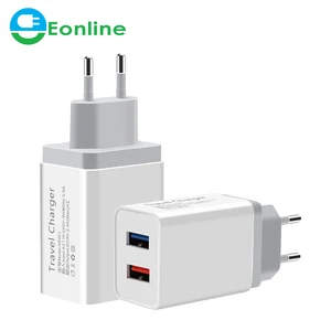 Universal 5V 2.4A 2 USB Travel Charger Adapter Wall Portable EU US Mobile Phone Smart Charger for iPhone XS Max X 8 iPad Tablet