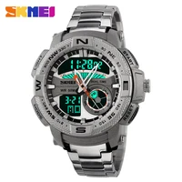 

1121 SKMEI Luxury Brand Men Sports Quartz LED Digital Hour Clock Male Military Full Steel Wrist Watches