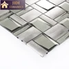 3D cube 8mm glass mosaic with aluminum metal backsplash, subway wall tile