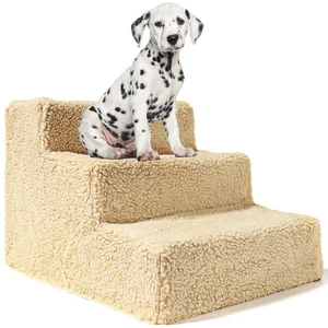 Image of Supports up to 20 lbs, 3 Steps Ladder for Small Dogs and Cats, Portable Pet Bed Stairs