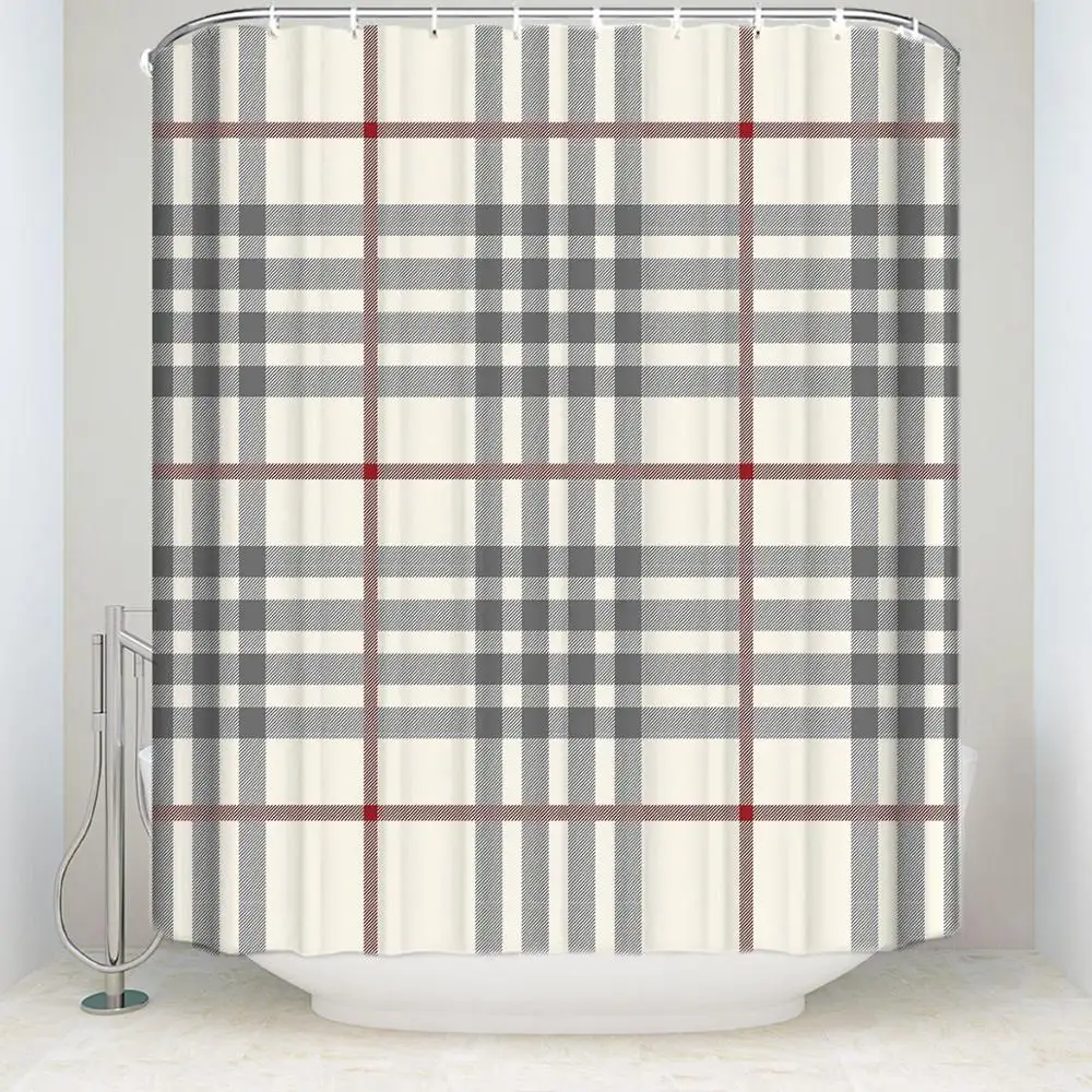 

Factory supply waterproof printed buffalo plaid shower curtains, Customized color