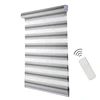Home window decorative double layers fabric day night roller motorized zebra blinds