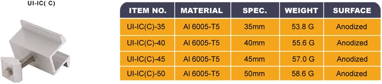 Wholesale Solar Mid Clamp Aluminum Solar Panel Clamp