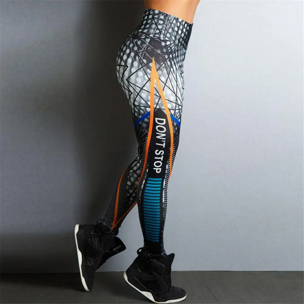 Do Not Stop Workout Women Leggings Sporting High Waist Legging Digital Printed Work Out Pants Clothings