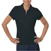 Best Quality Black Pure Cotton Women Zip Placket Polo Shirt Blank Polo Tshirt Cheap Wholesale