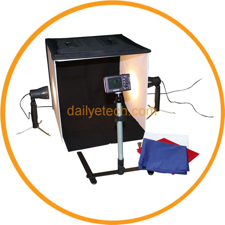 Mini Photo Studio Soft Tent and Continuous Light Kit Shooting Cube Box from Dailyetech