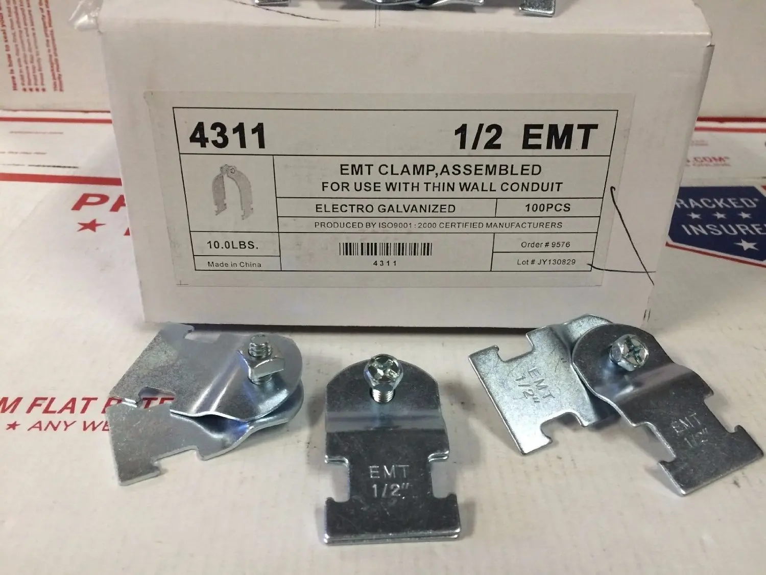 Electro-Galvanized 1 Unistrut 1-5//8 Rigid Steel Conduit Clamp Lot of 100