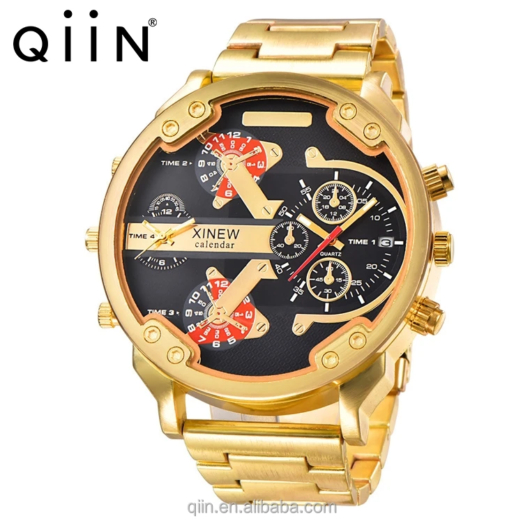 

2017 High Quality Stainless Steel  Large Dial Quartz Men Watch