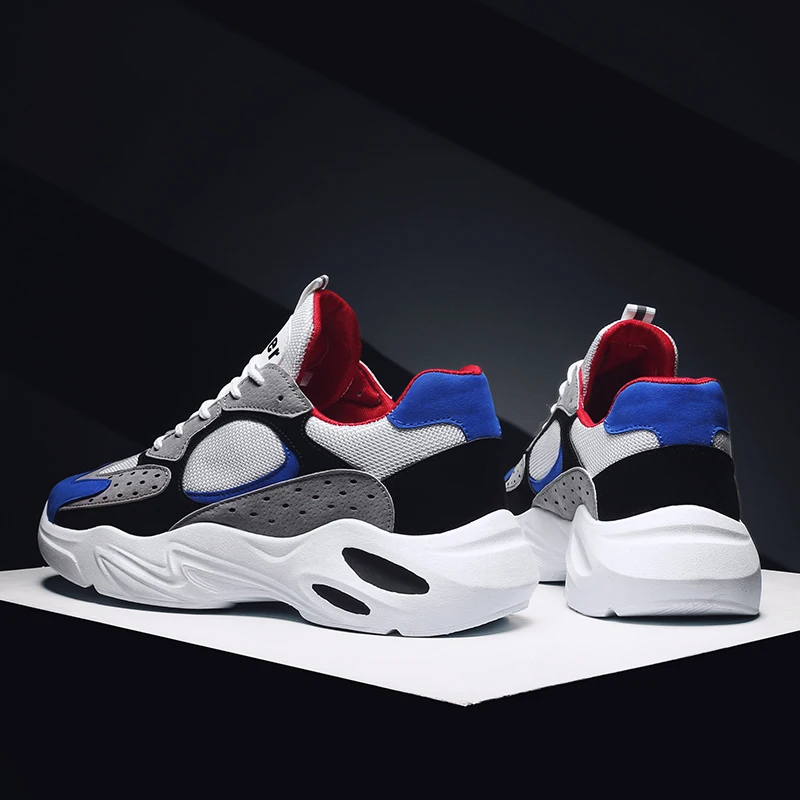 
mesh Breathable Men Shoes Causal Walking Running Sports Shoes Casual Yezzy Sneakers chunky sole 